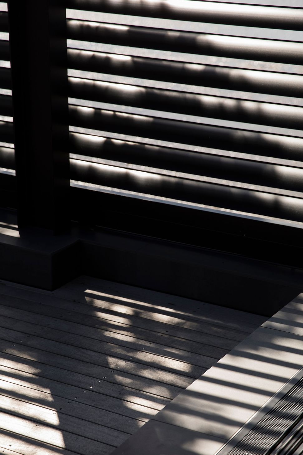 Shadows cast by the louvres.