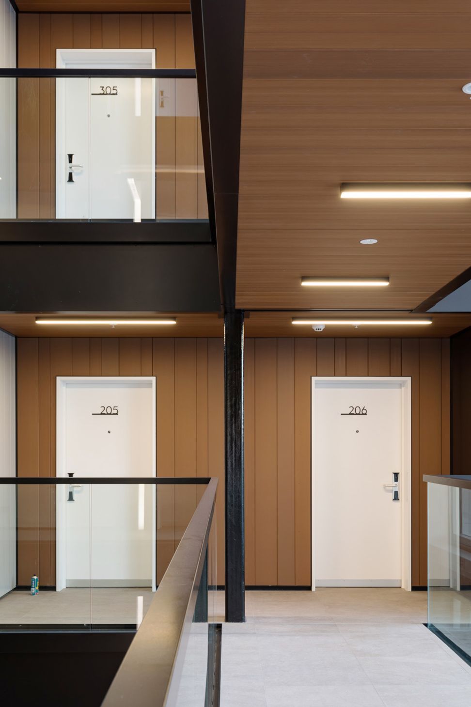 Victor Apartments, Browns Bay. Innoclad and Innoceil (spotted gum).