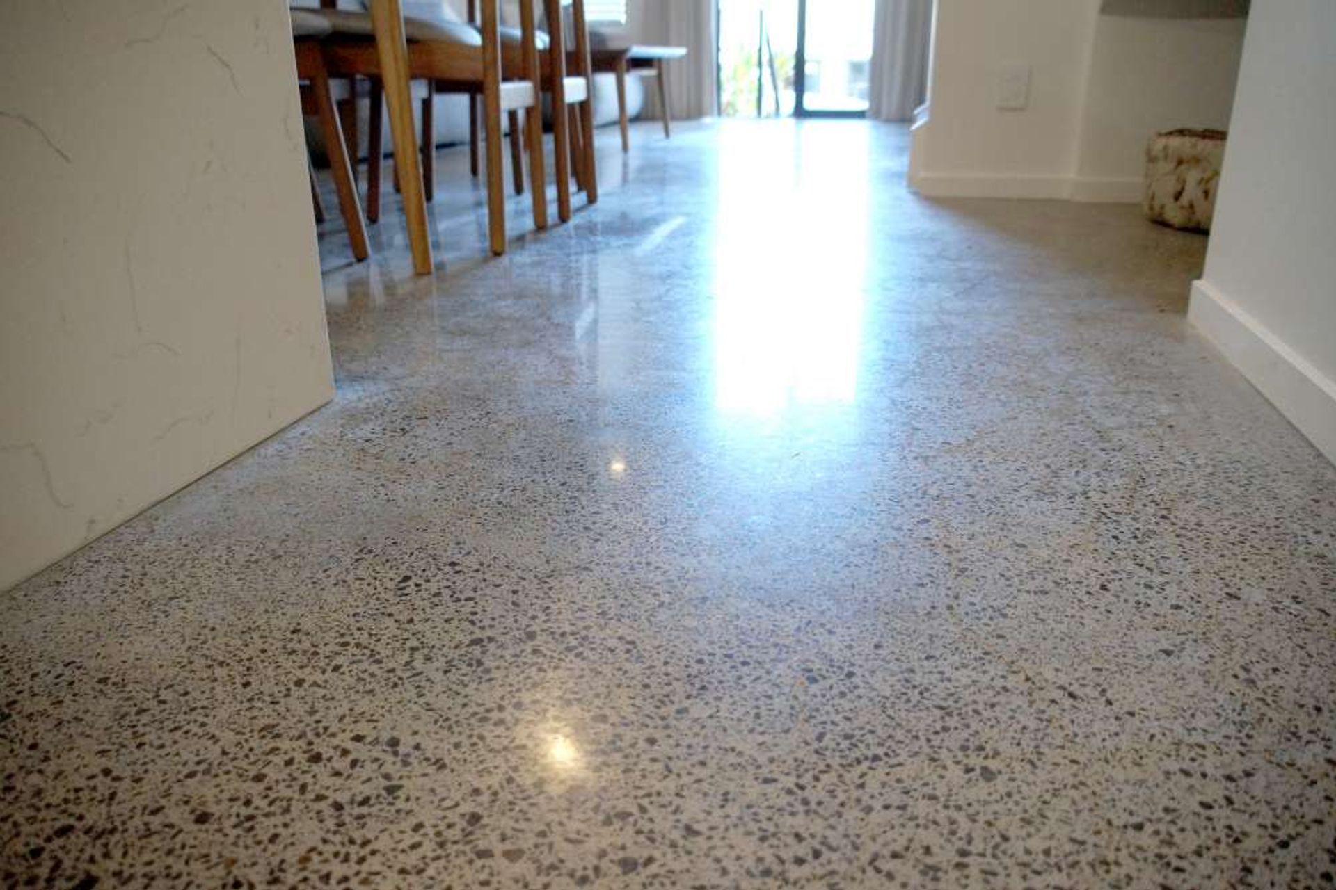 Concrete Pad laid in the 1st floor which included the kitchen, dining, and living space.