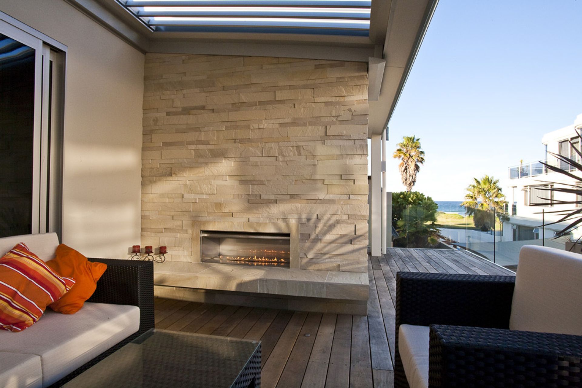 Sandstone fireplace