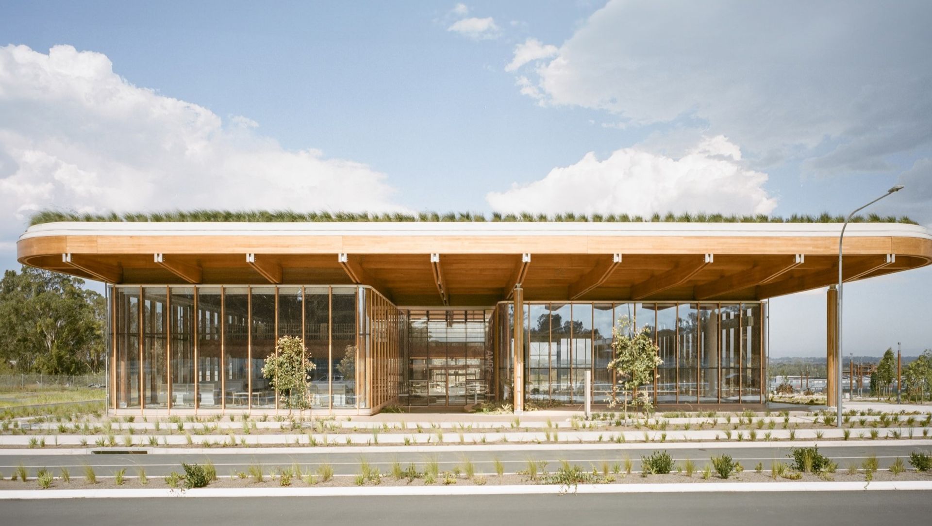West Elevation of the First Building of the Advanced Manufacturing Readiness Facility in Bradfield NSW. Photo: Vinchy Wu