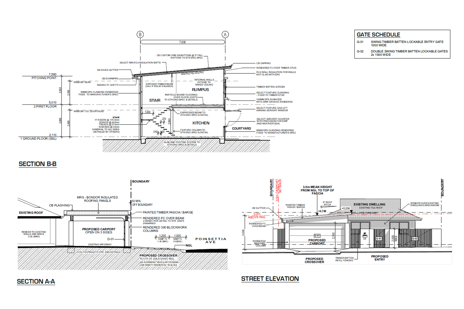 Proposed Sections &amp; Street Elevation