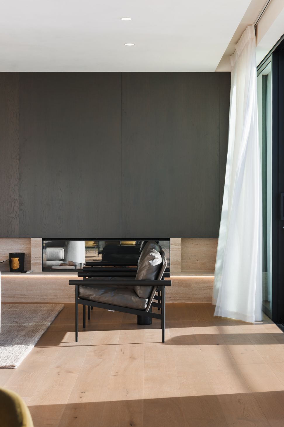 Travertine Fire Place | Westmere House | Residential New-Build | Macfie Architecture