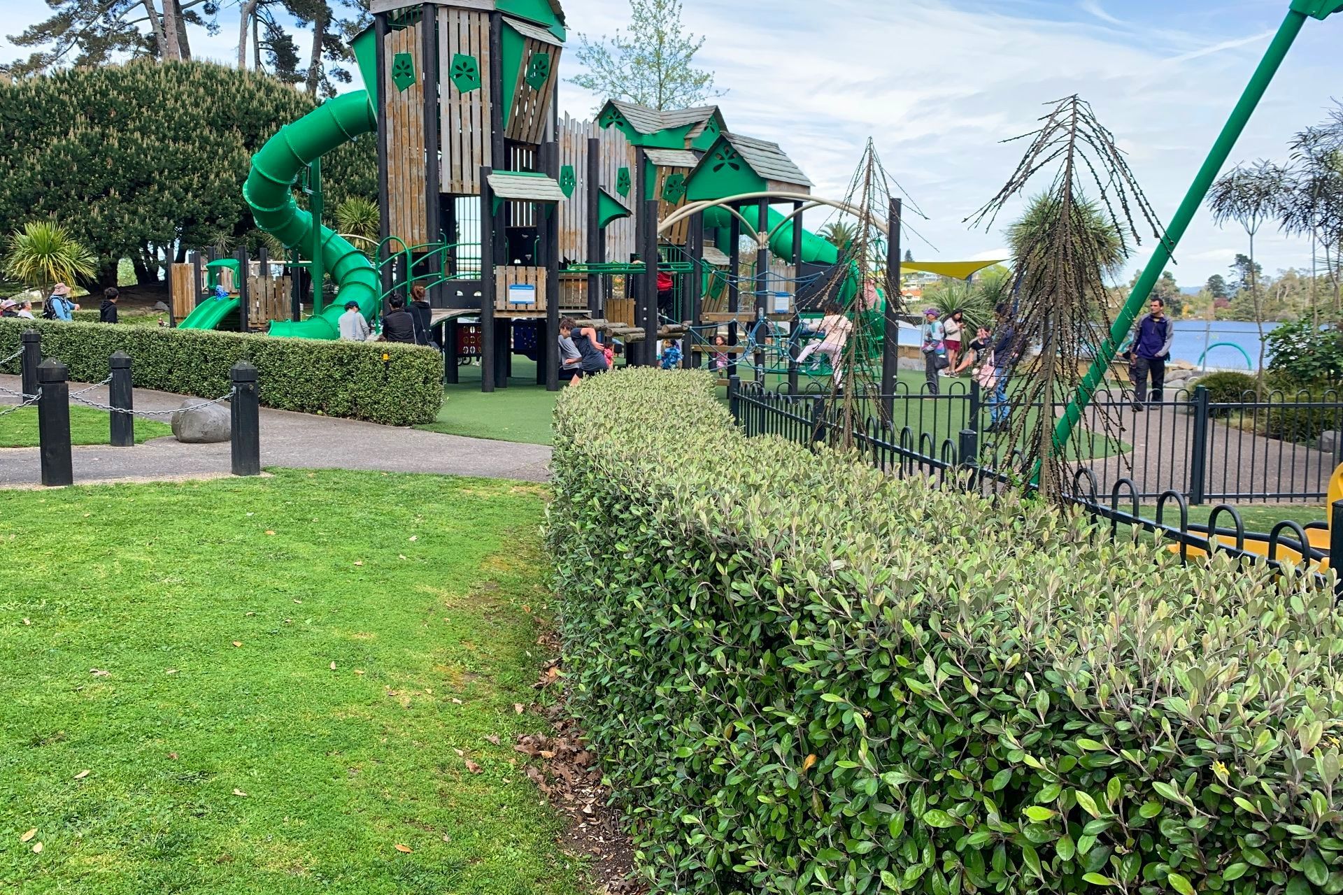 Living Walls™ instant hedges - creating a natural safety barrier for the older children, and softening the fence line of the toddler space.