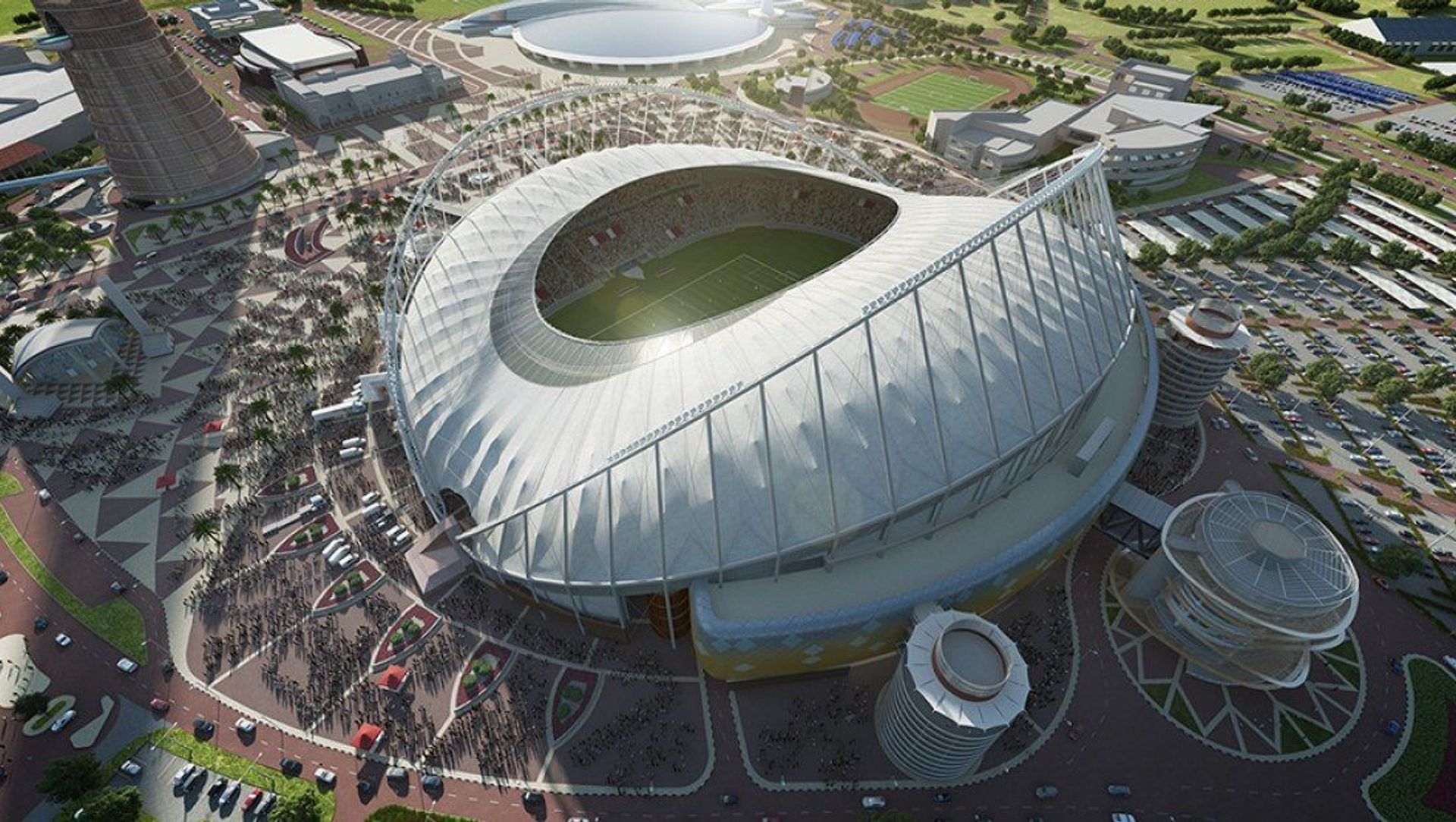 Khalifa International Stadium Doha banner