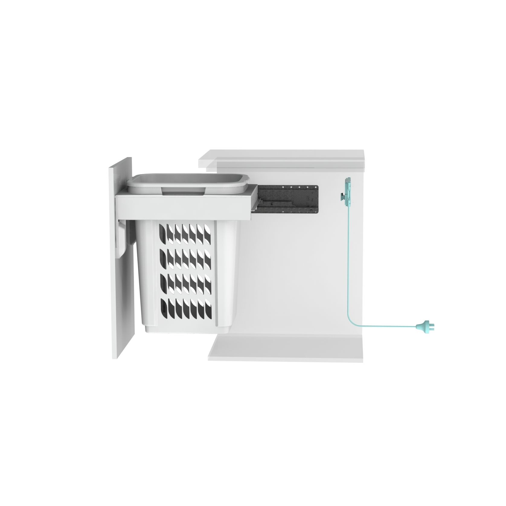 Concelo 1 x 60L Laundry Hamper | Door Pull | White gallery detail image