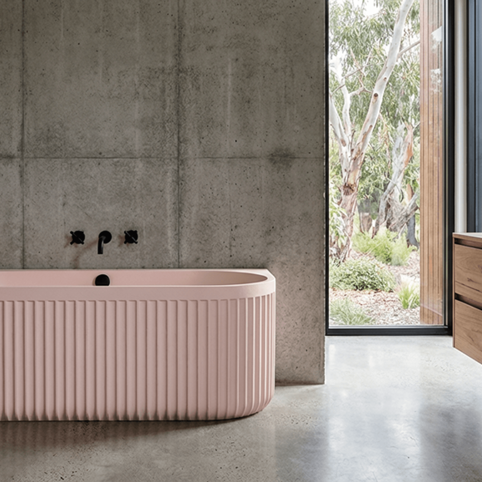 DORIA Back-to-Wall Bath with Faucet gallery detail image