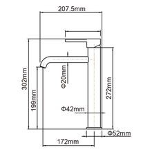 Lucid Pin Tall Basin Mixer Brushed Copper gallery detail image