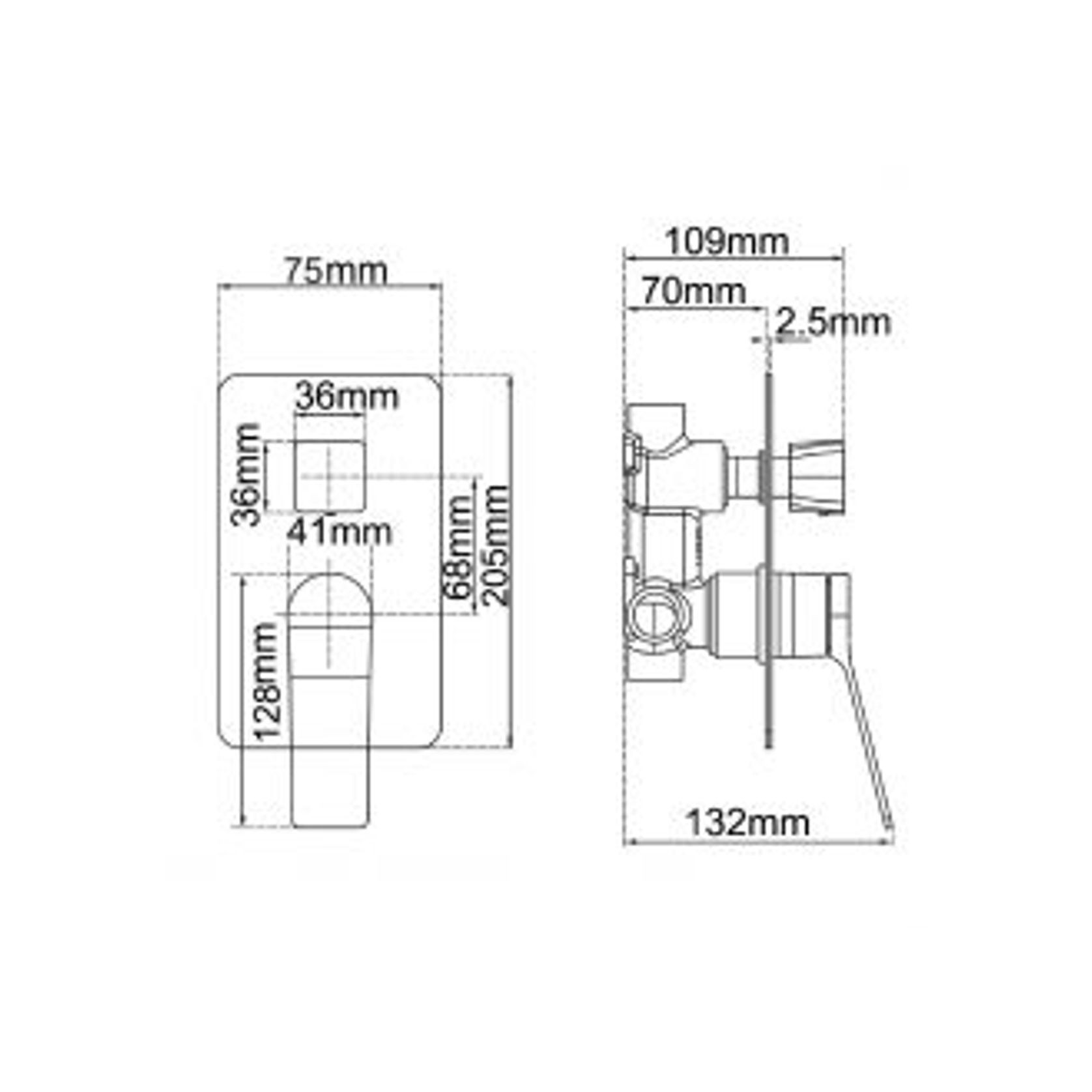 Rushy Wall Mixer With Diverter Matte Black gallery detail image