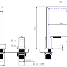 Caddence Split Type Basin Mixer Gun Metal Grey gallery detail image