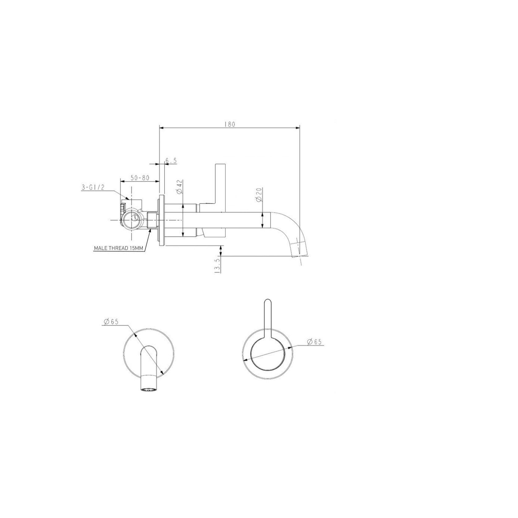 Telaio Wall Mounted Basin Mixer gallery detail image