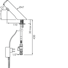 DELABIE Tempomatic 4 battery 6V basin tap - Lead free* gallery detail image