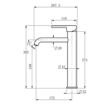 Lucid Pin Tall Basin Mixer Brushed Brass gallery detail image