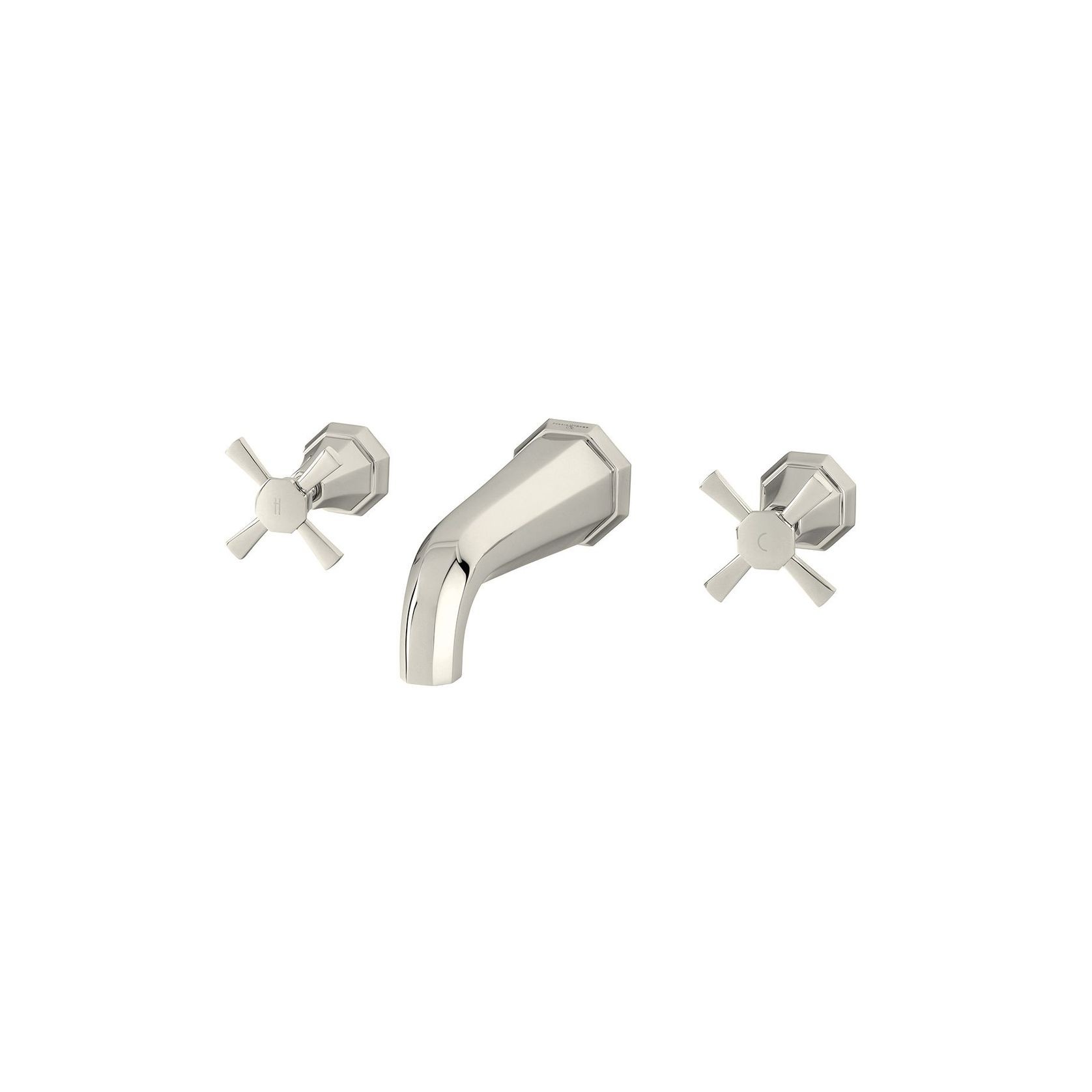 Perrin & Rowe - Deco Wall-Mounted Basin Mixer With Crosshead Taps gallery detail image