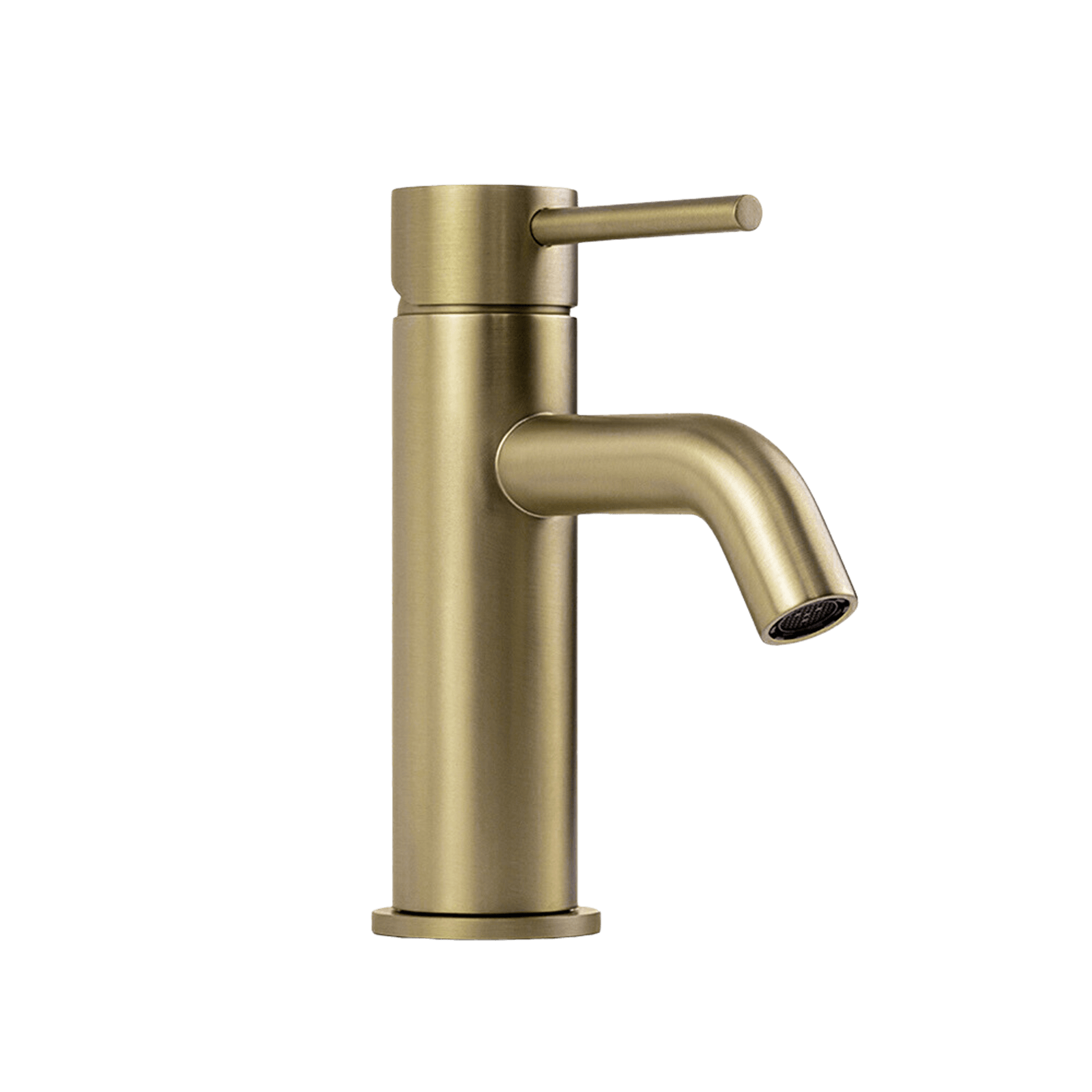 Mira Brushed Brass Gold Short Basin Mixer gallery detail image