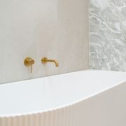 Lucid Pin Wall Mixer Brushed Brass gallery detail image