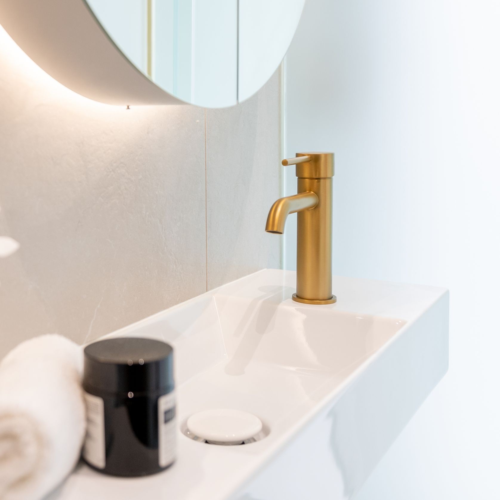 Lucid Pin Basin Mixer Brushed Brass gallery detail image
