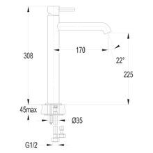 Carbon Tall Basin Mixer Satin Black gallery detail image