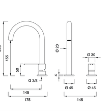 INV40 Deck Mounted Spout and Mixer by CEA gallery detail image