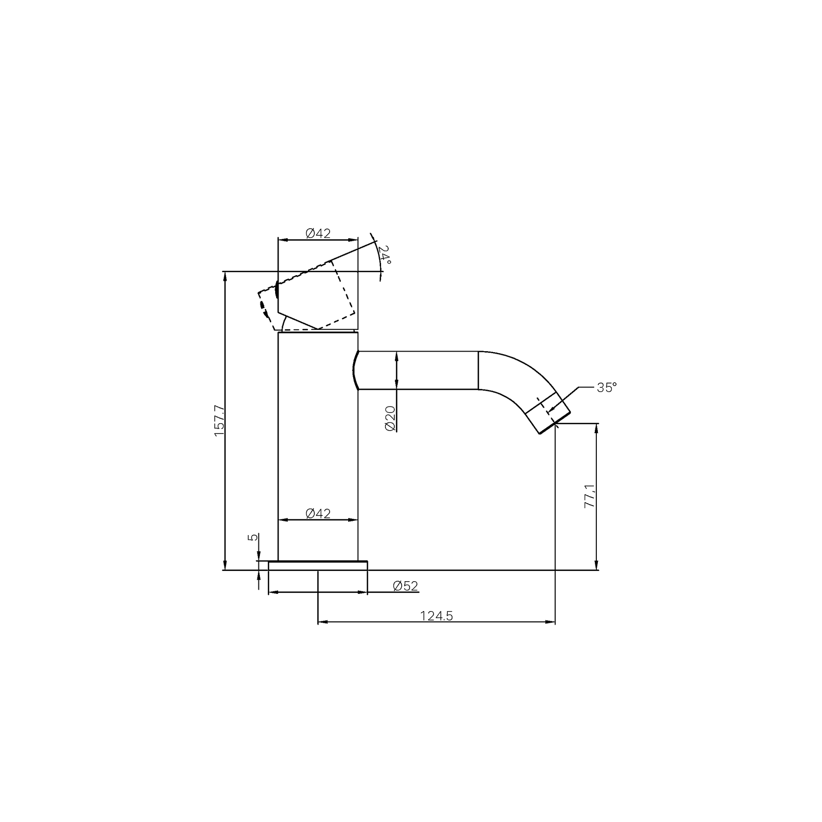Zen SS316L Basin Mixer Handless | Graphite gallery detail image