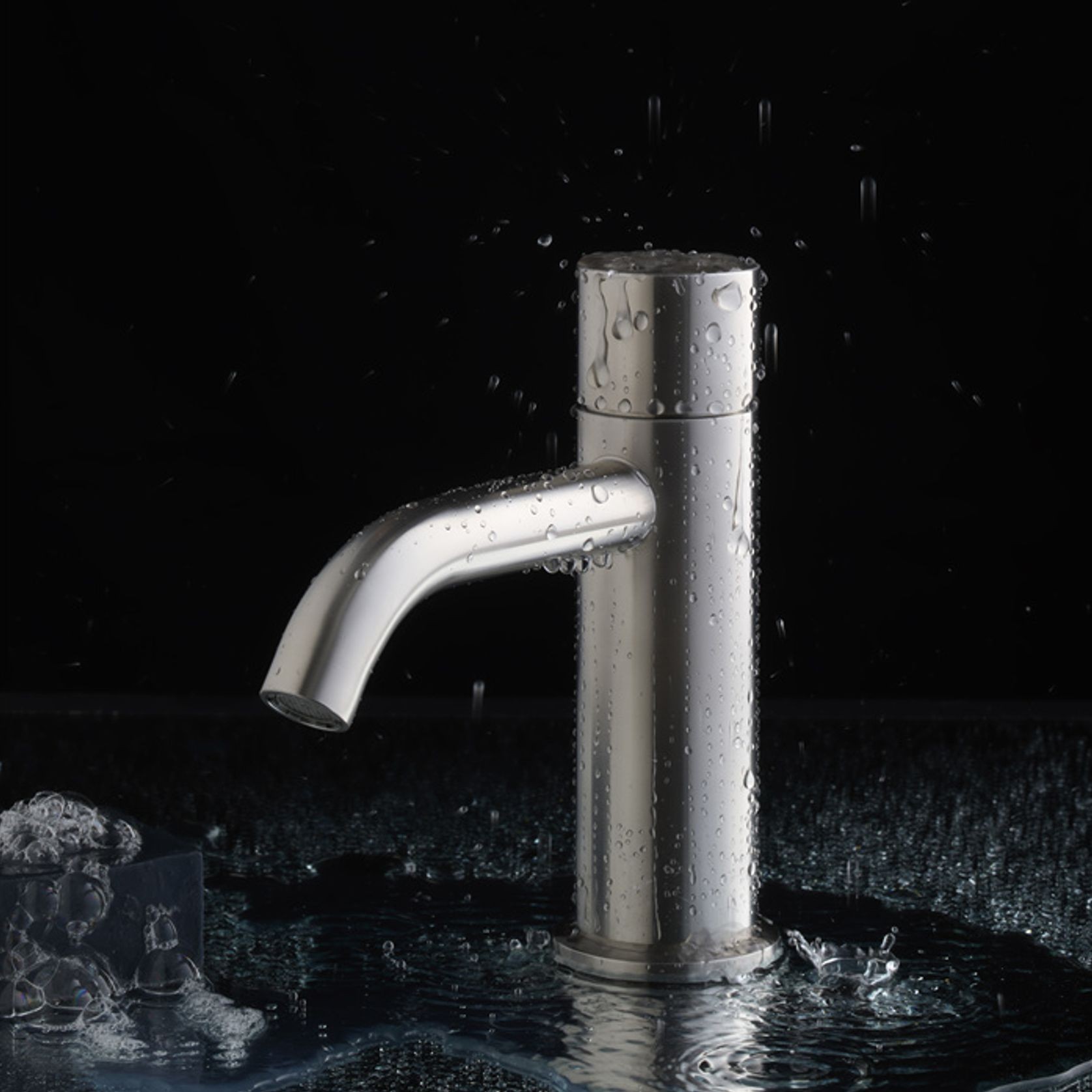 Zen SS316L Basin Mixer Handless | Brushed Nickel gallery detail image