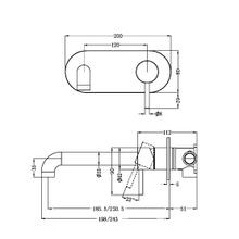Zen SS316L Wall Basin/Bath Mixer 230mm Spout | Graphite gallery detail image