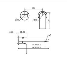 Bianca Wall Basin/Bath Mixer Separate Back Plate 230mm Trim Kits | Brushed Nickel gallery detail image