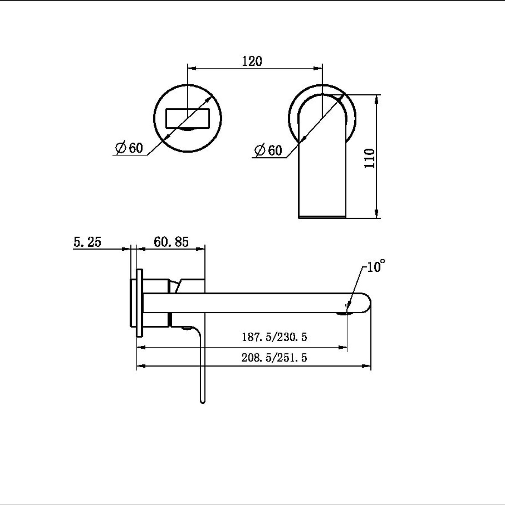 Bianca Mixer Back Plate 187mm Trim Kits | Chrome gallery detail image