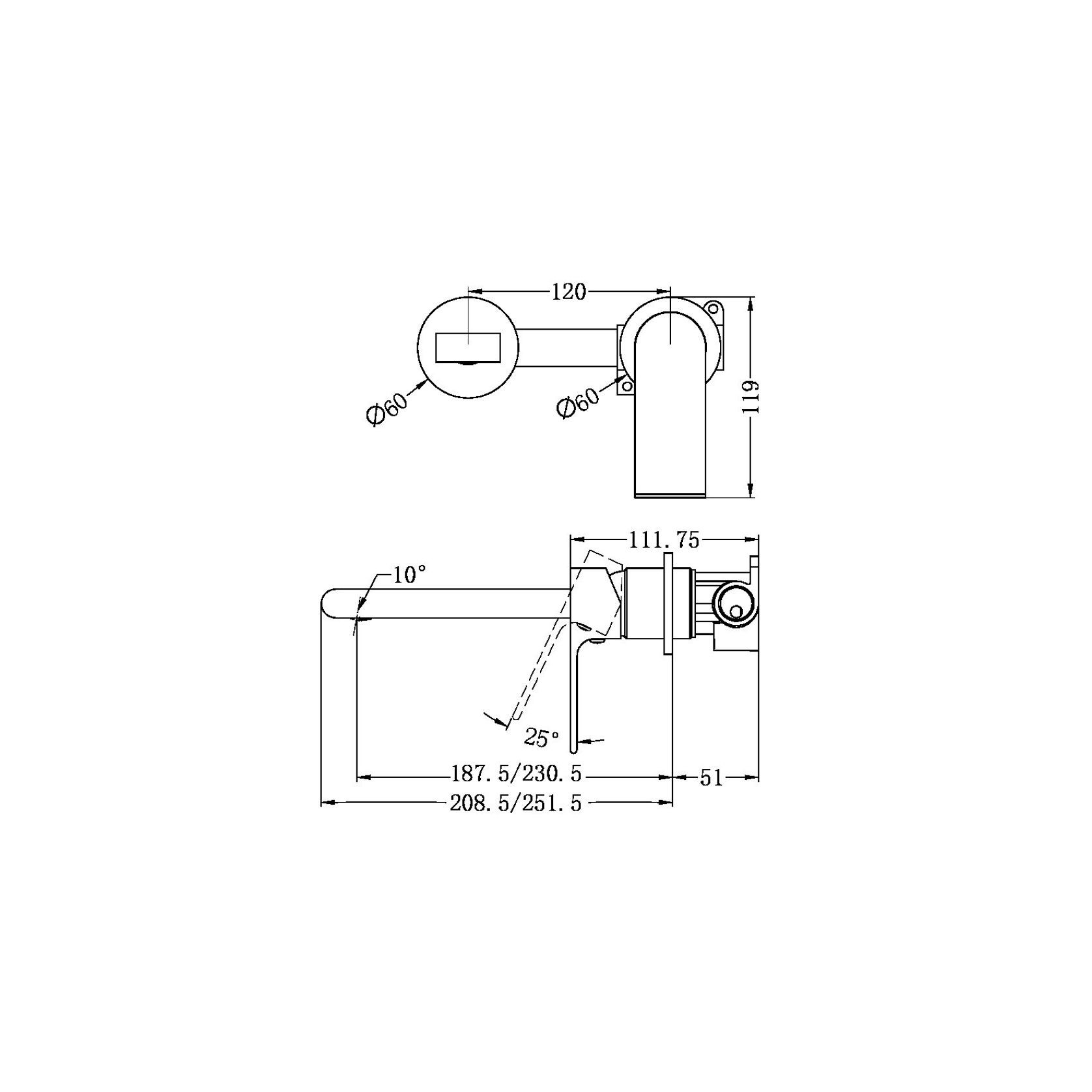 Bianca Basin/Bath Mixer Back Plate 230mm | Brushed Nickel gallery detail image