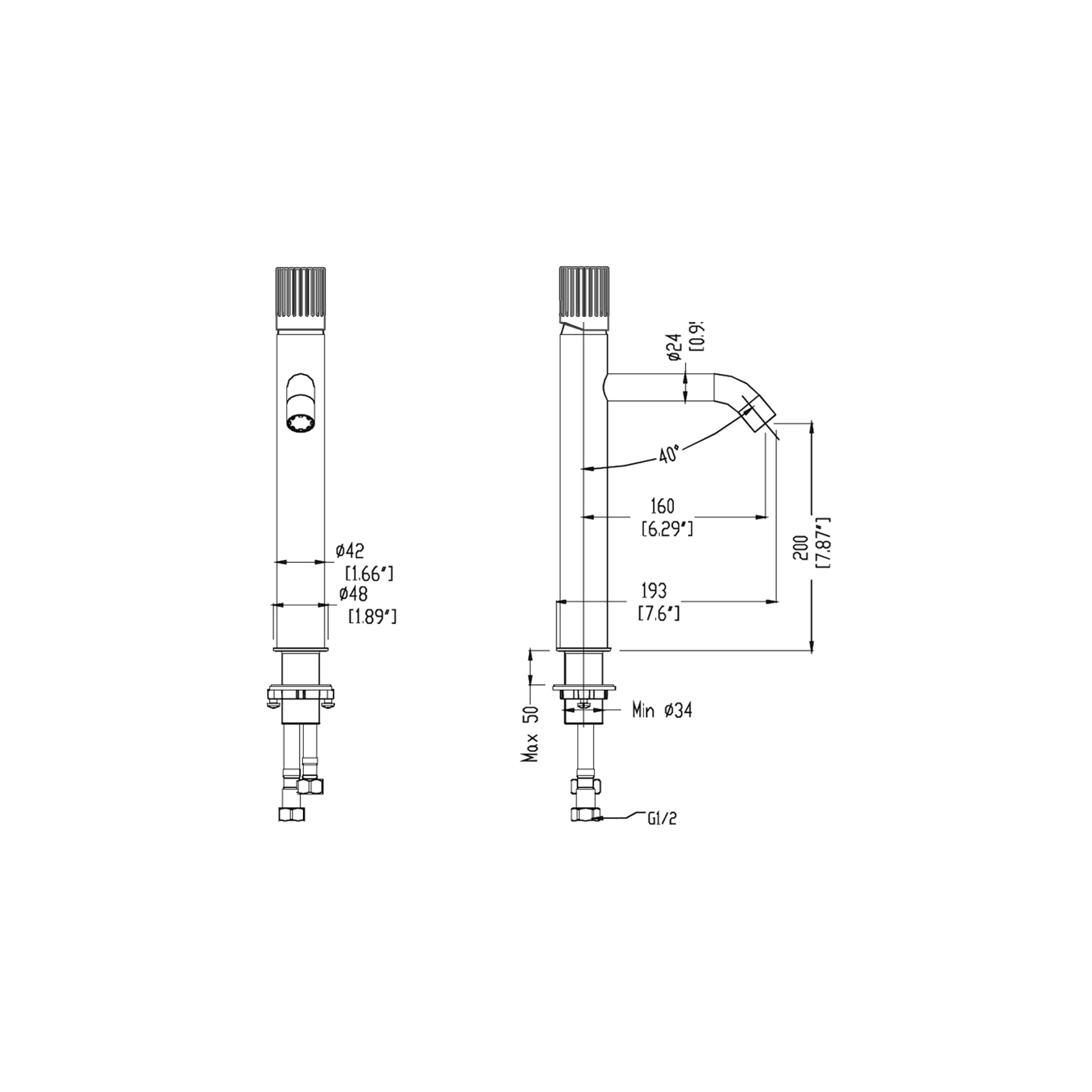 Pettine Extended Height Basin Mixer gallery detail image