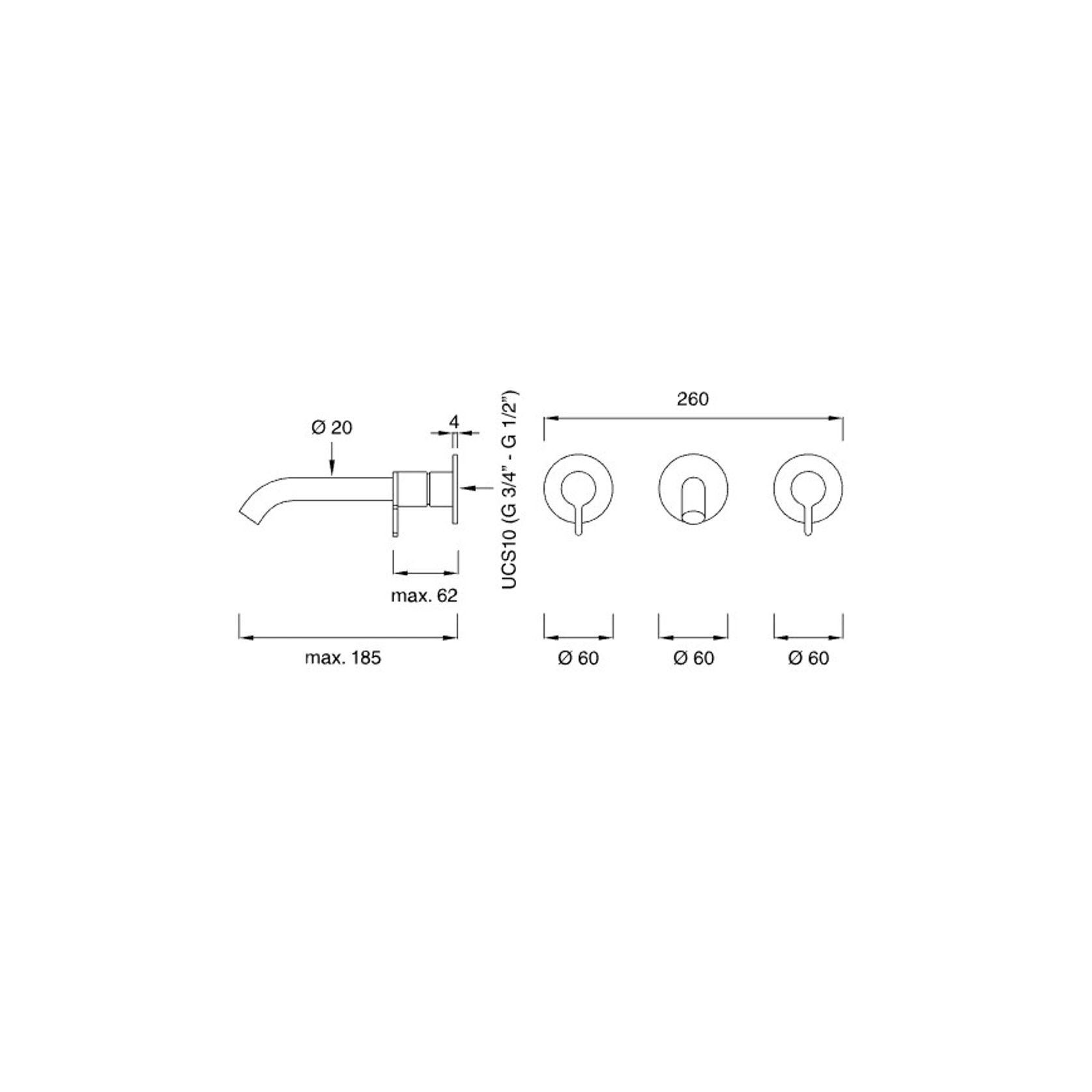 INNOVO Wall Mounted Dual Mixer by CEA gallery detail image