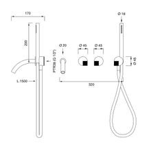 DUET Wall Mounted 2 Mixer For Bath/Shower by CEA gallery detail image