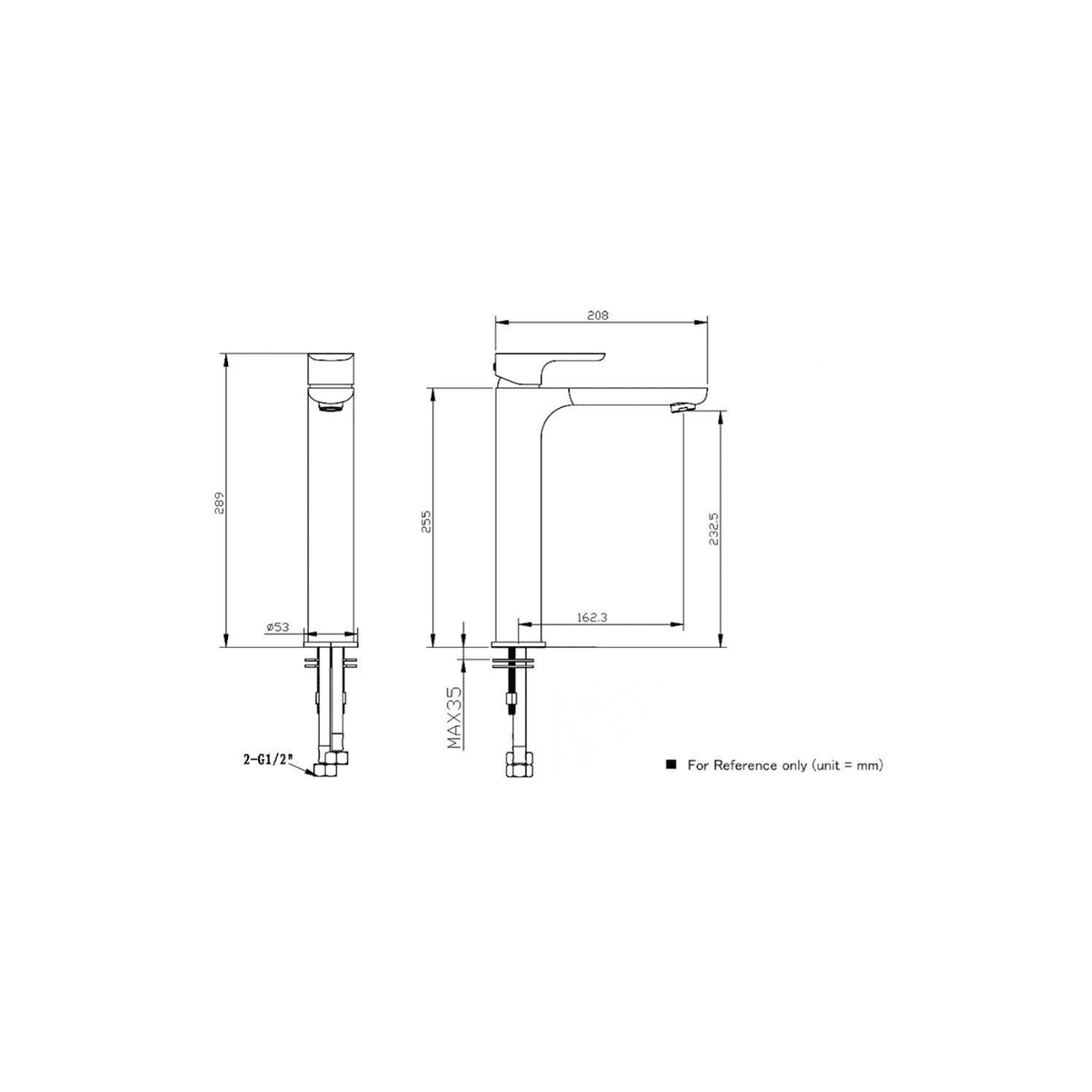 Orza Extended Height Basin Mixer gallery detail image