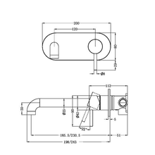 Zen SS316L Wall Basin/Bath Mixer 185mm Spout | Graphite gallery detail image