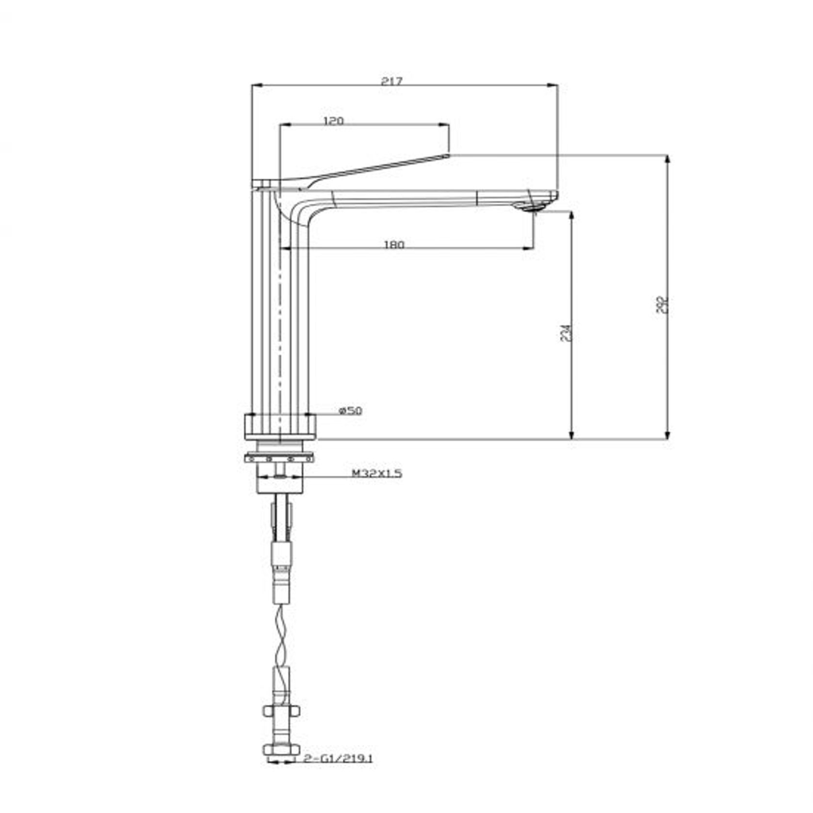 Rushy Tall Basin Mixer Gun Metal Grey gallery detail image