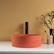 Alma Amos Circle Rustic Concrete Basin Terracotta gallery detail image
