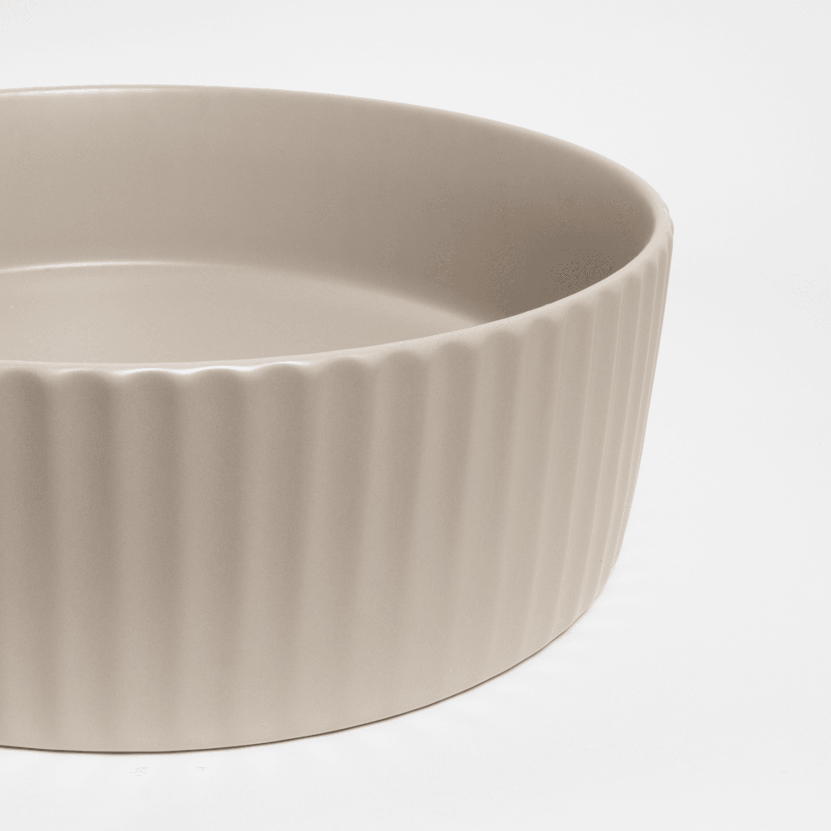 Camilla Fluted Matte Ecru Sand Basin gallery detail image
