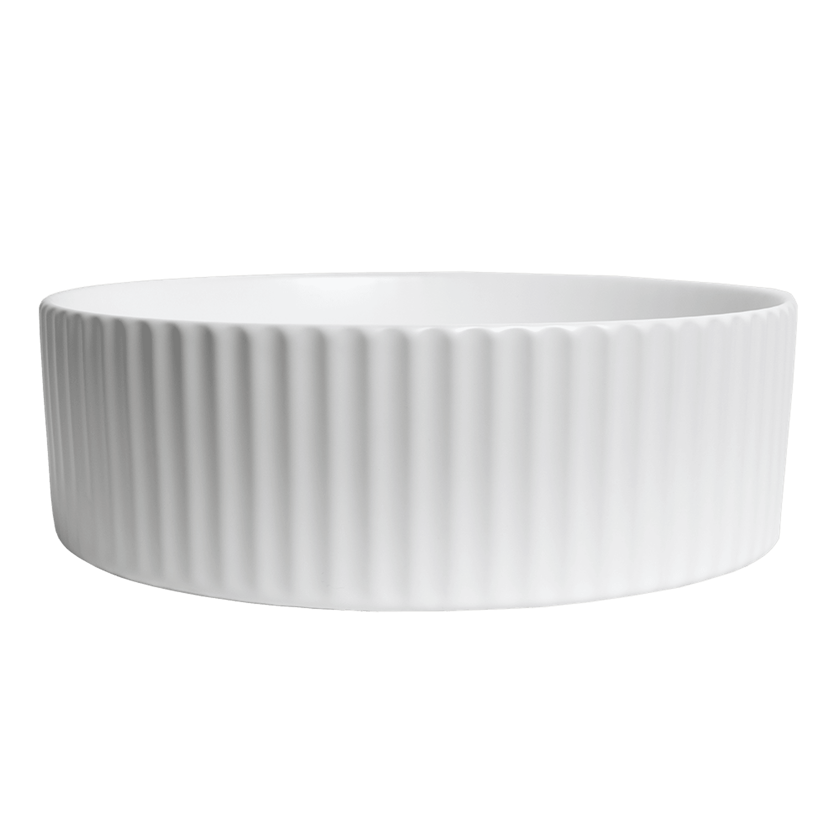 Camilla Fluted Matte White Basin gallery detail image