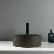 Alma Amos Circle Rustic Concrete Basin Meteor Grey gallery detail image