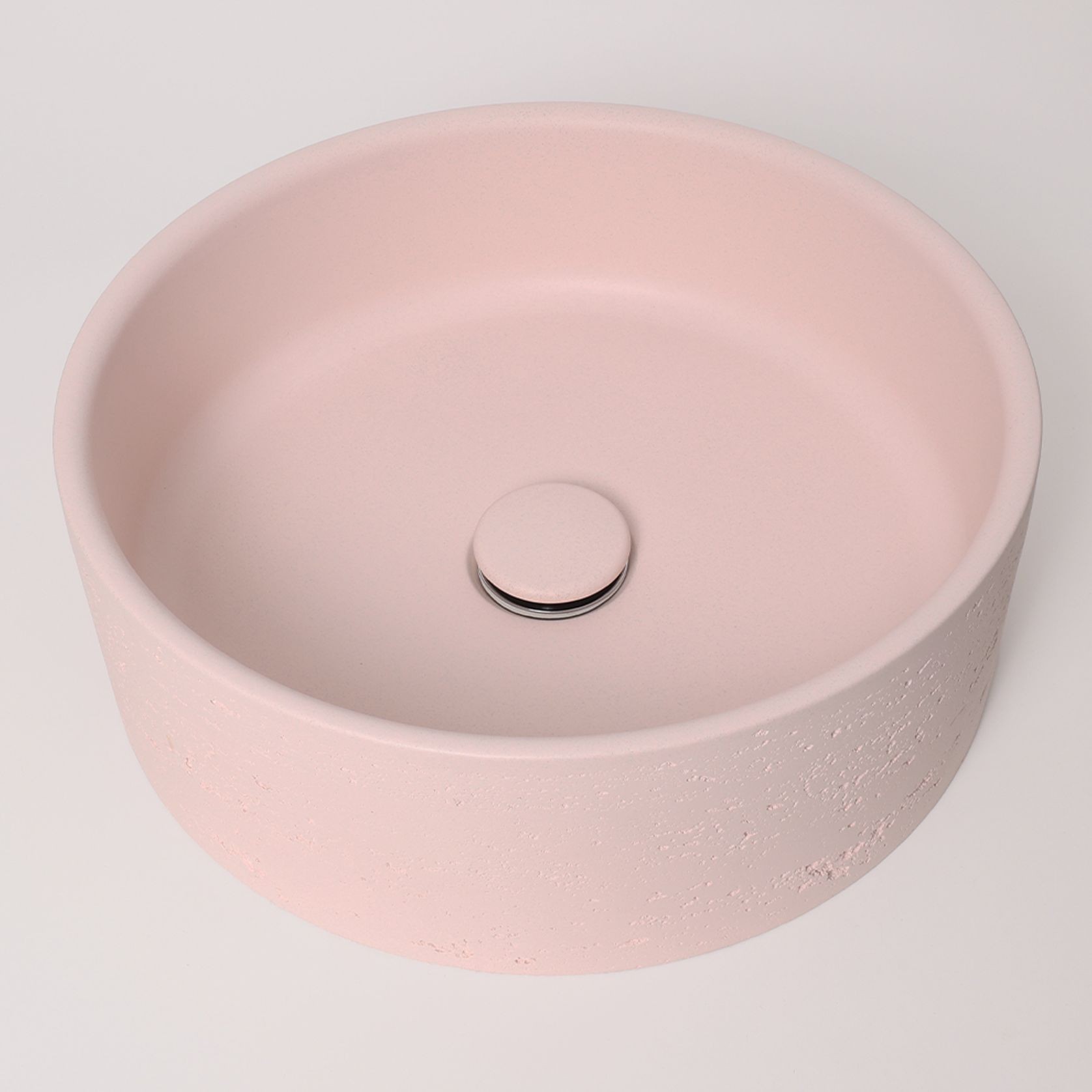 Alma Amos Circle Rustic Concrete Basin Champagne Pink gallery detail image