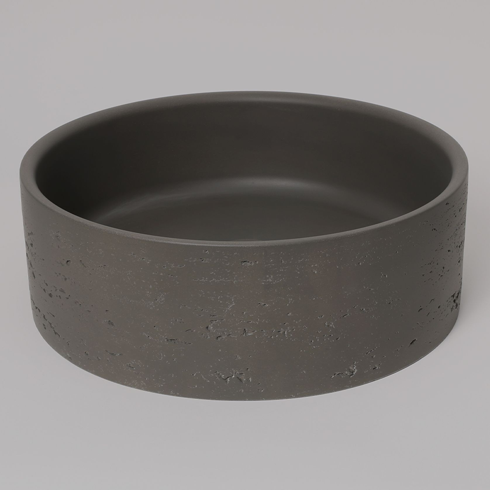 Alma Amos Circle Rustic Concrete Basin Meteor Grey gallery detail image
