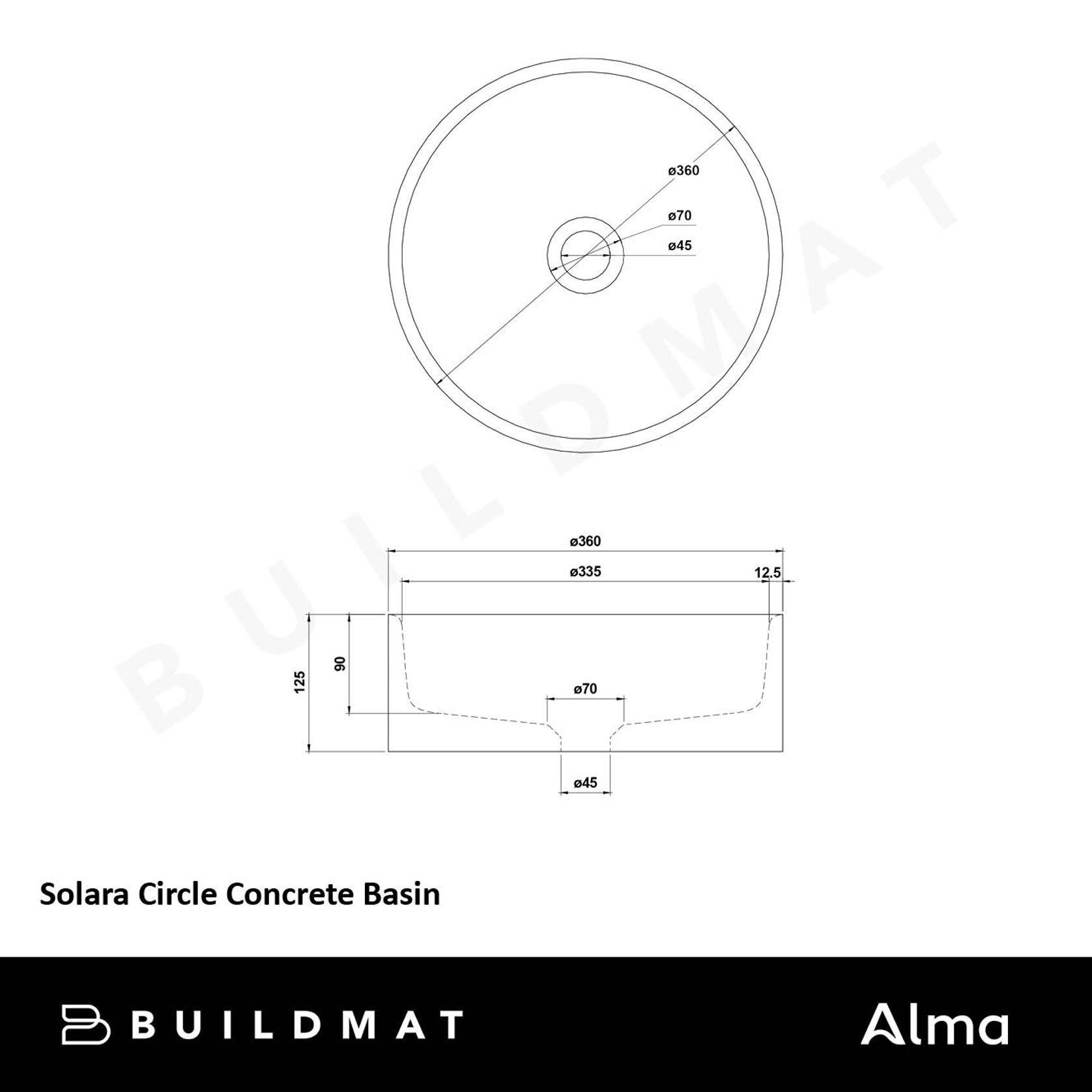 Alma Solara Circle Concrete Basin Champagne Pink gallery detail image