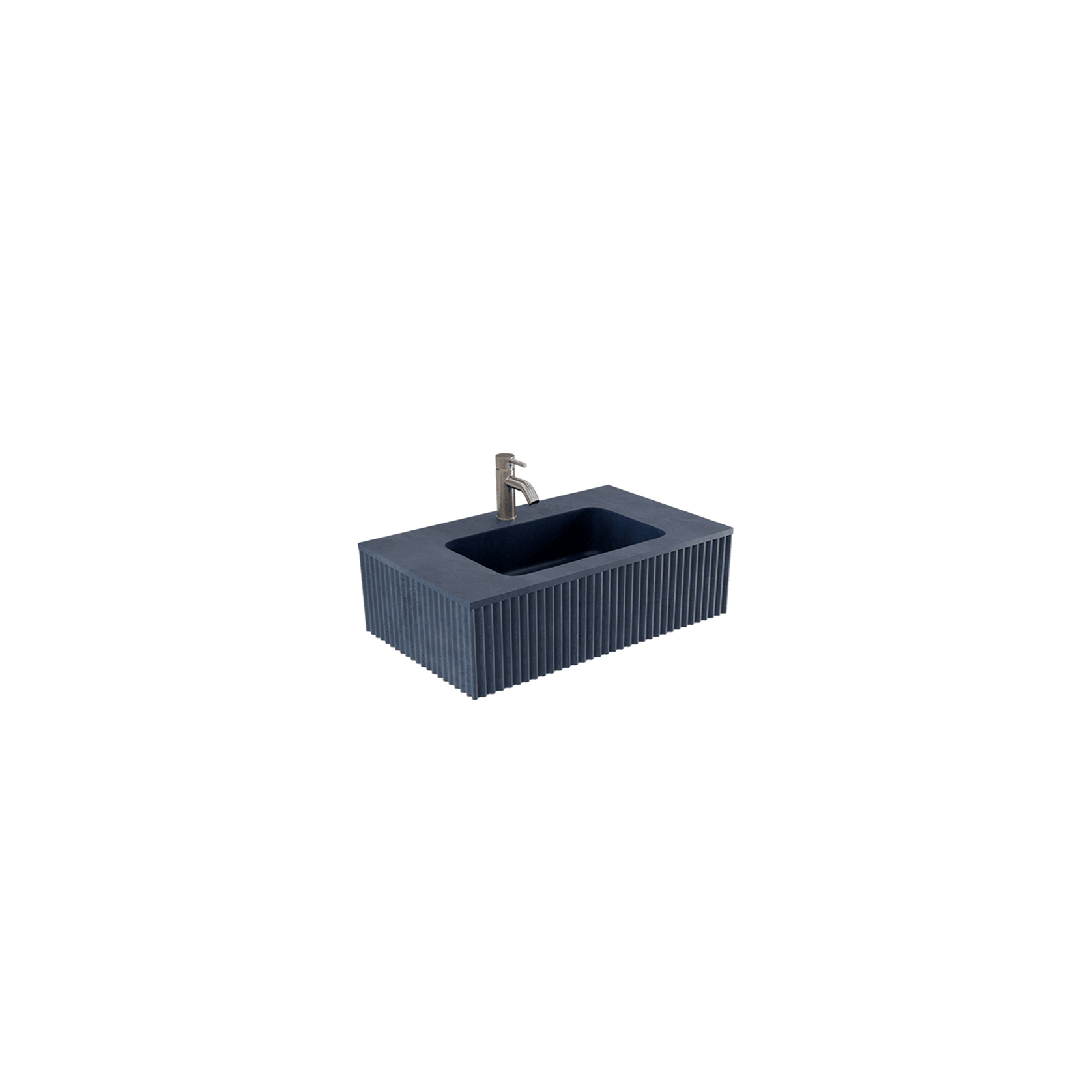 BARE Concrete Fluted Wall Basin 755mm gallery detail image