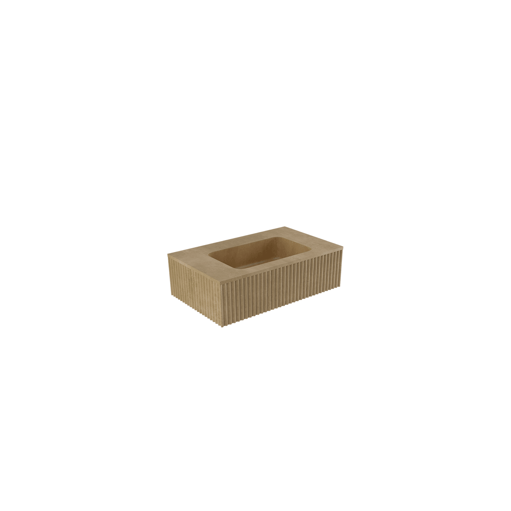 BARE Concrete Fluted Wall Basin 755mm gallery detail image