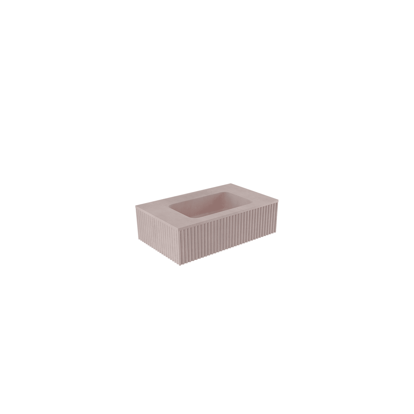 BARE Concrete Fluted Wall Basin 755mm gallery detail image