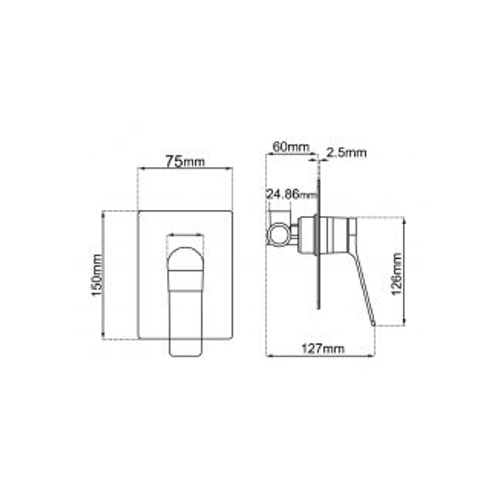 Rushy Wall Mixer with Diverter Matte Black gallery detail image
