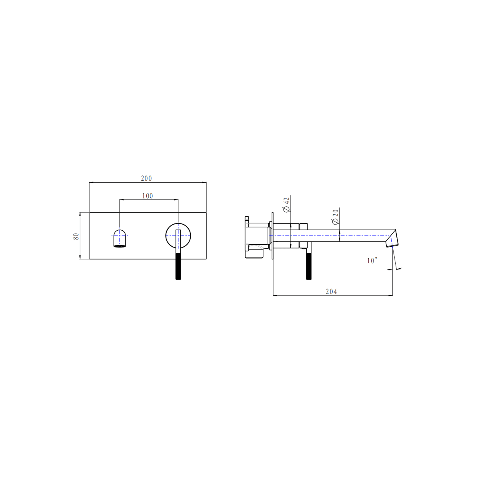 Caddence Wall Mixer with Spout Gun Metal Grey gallery detail image