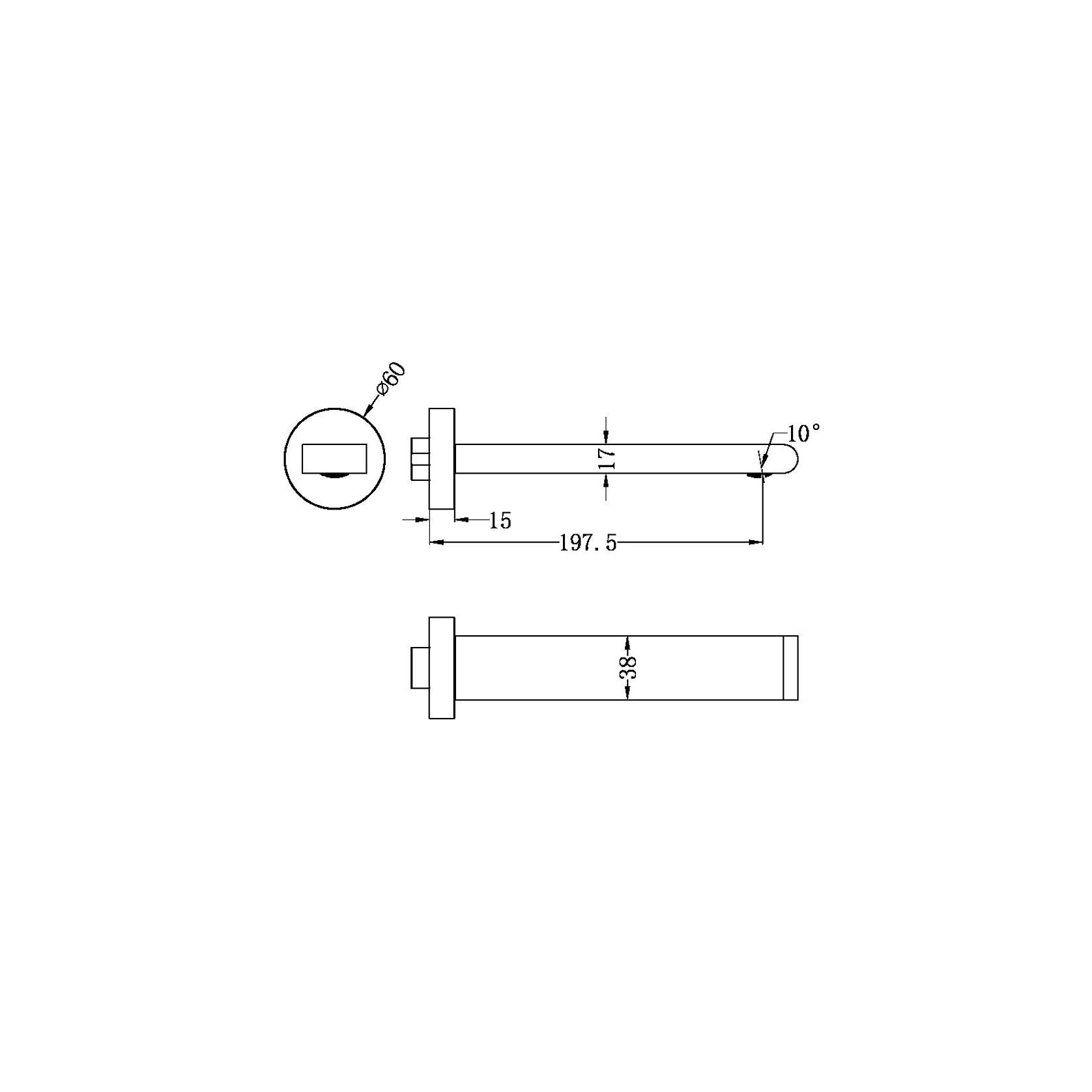 Bianca Fixed Bath Spout 200mm | Gun Metal gallery detail image