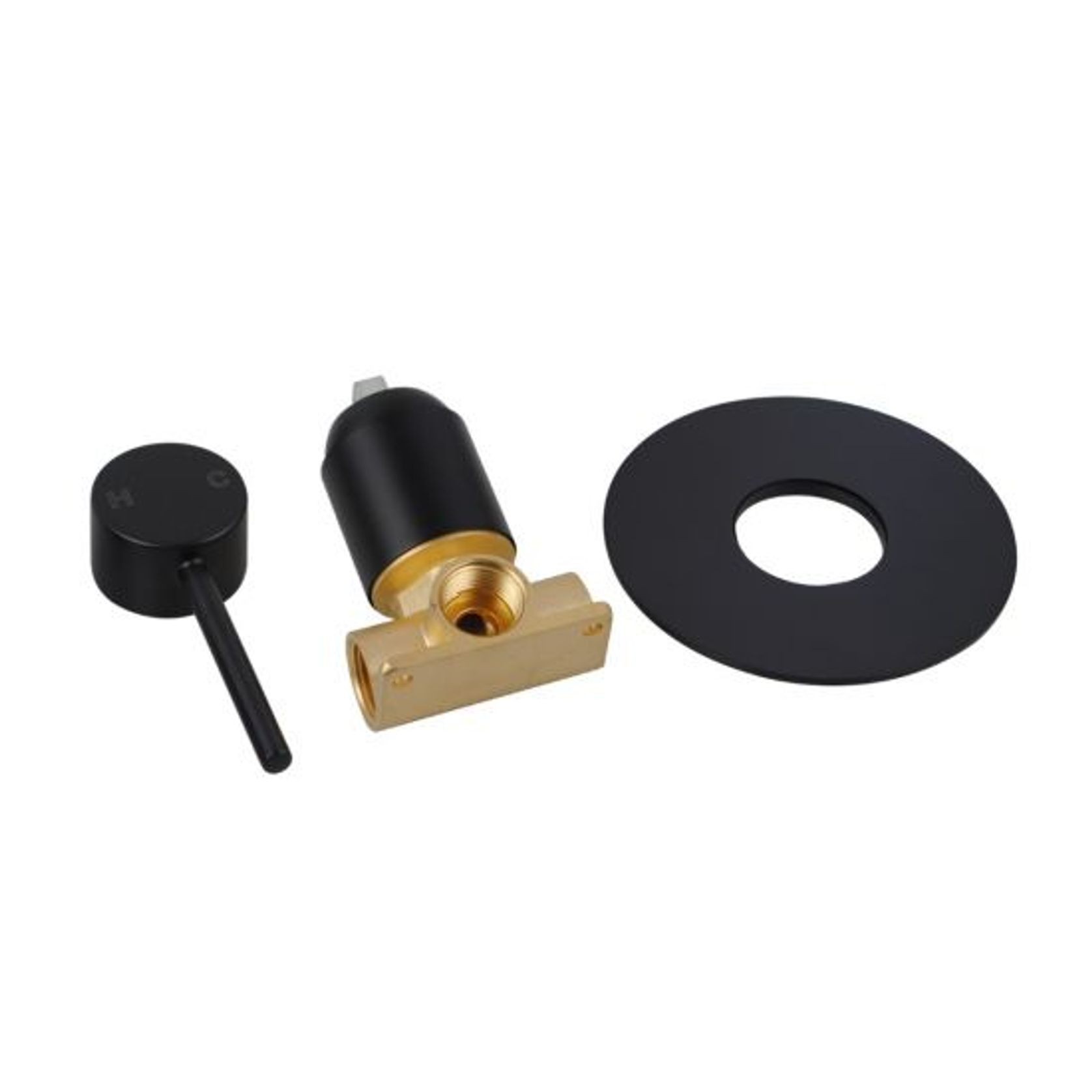 Lucid Pin Wall Mixer Matte Black gallery detail image