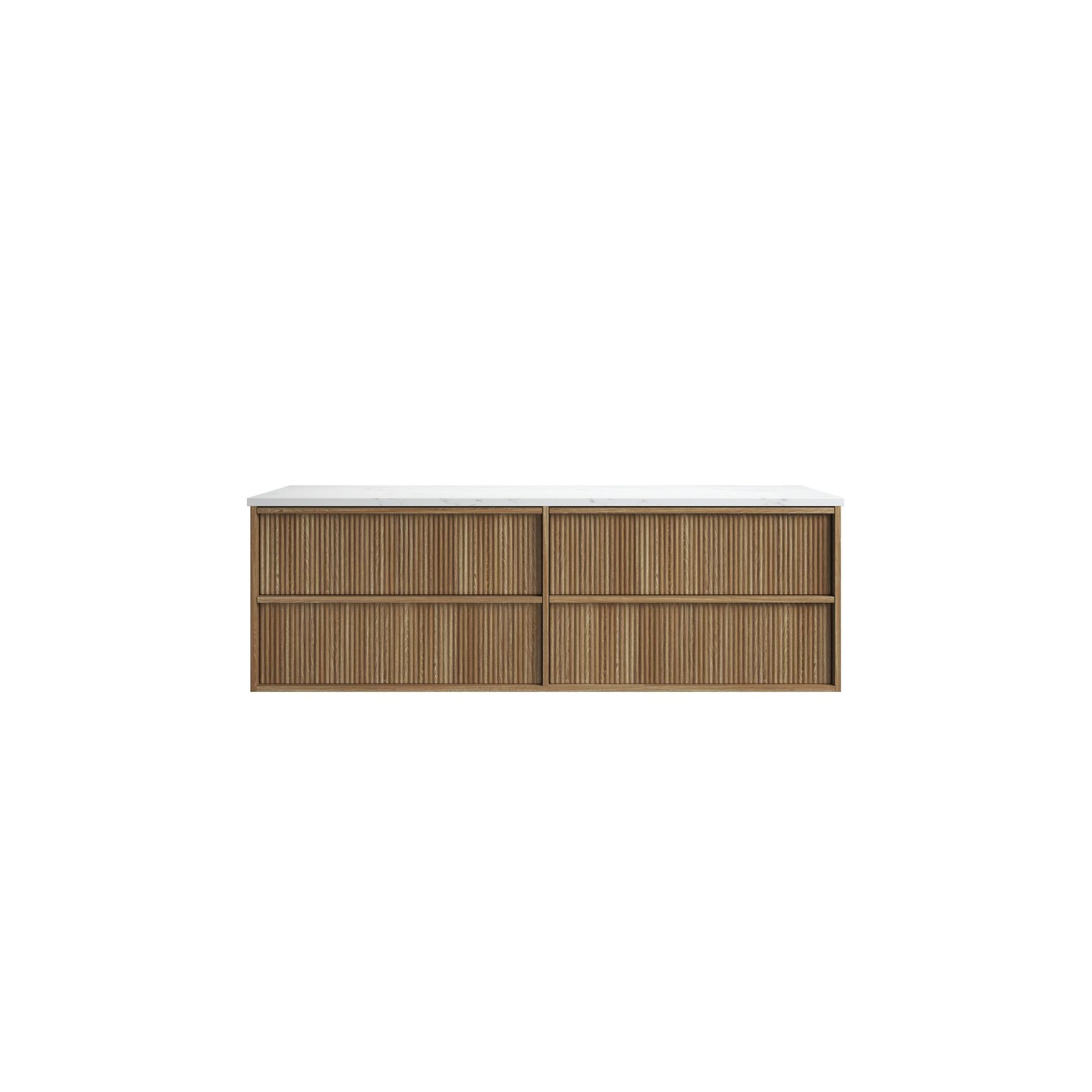 Aulic Venetta Flute Wall Hung 1800m Harvest Oak Vanity gallery detail image